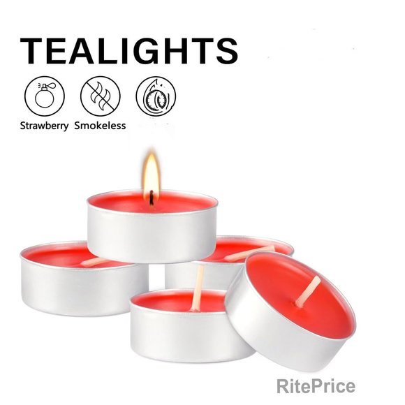 30 Pcs (1 Pack) Strawberry Tealight Candles, Aromatherapy 2.5 hrs Burn Freshener - Picture 8 of 11